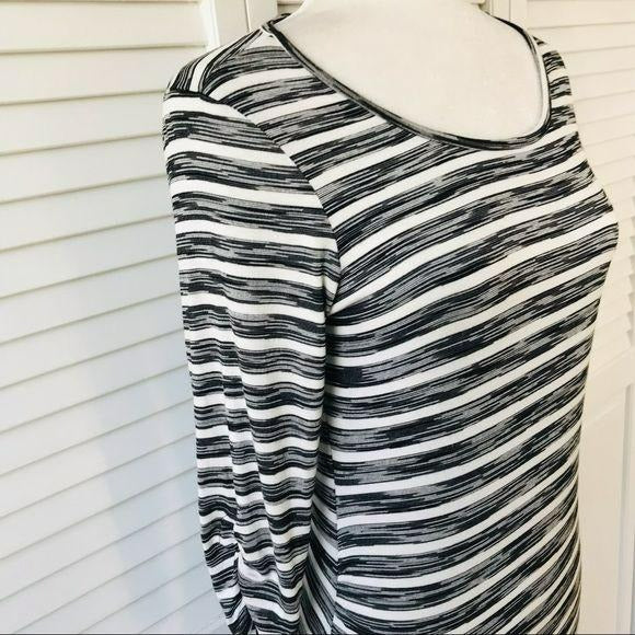 AB STUDIO Black White Striped Shirt
