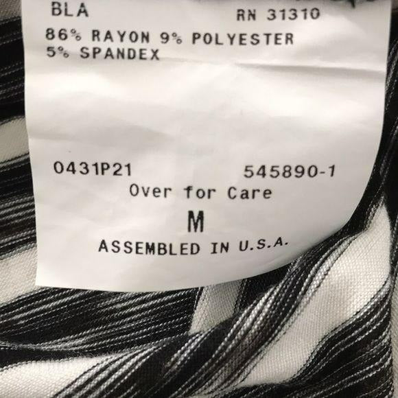 AB STUDIO Black White Striped Shirt