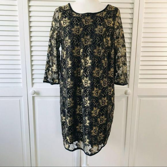 SAM & LAVI Rayon Sheer Sleeve Dress Size L