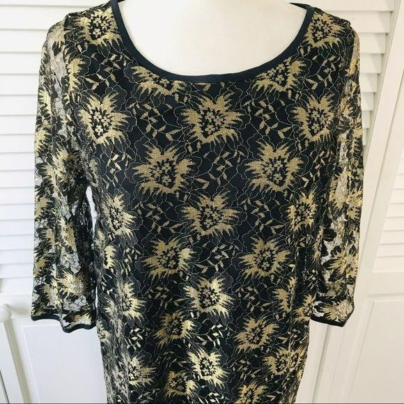 SAM & LAVI Rayon Sheer Sleeve Dress Size L