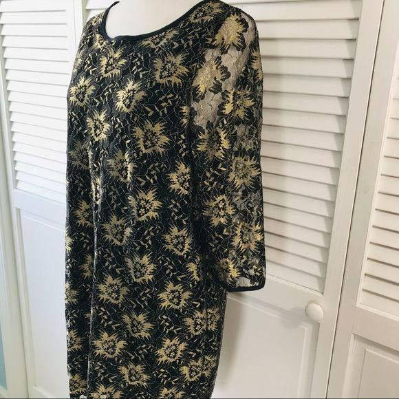SAM & LAVI Rayon Sheer Sleeve Dress Size L