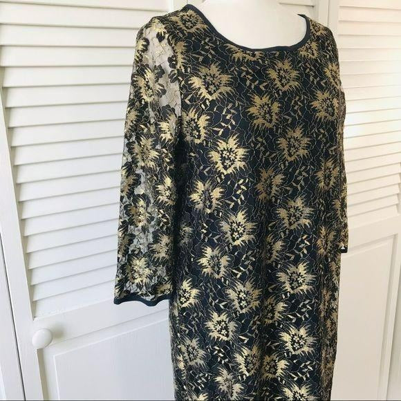 SAM & LAVI Rayon Sheer Sleeve Dress Size L