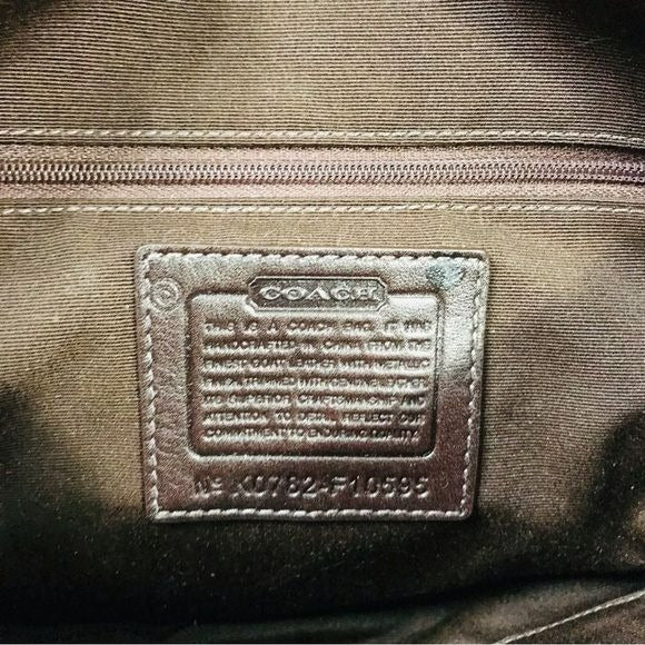 COACH Metallic Silver Flap Versatile Leather Handbag