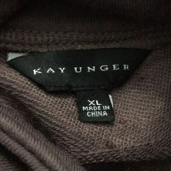 KAY UNGER Taupe Zip Up Sweater Size M