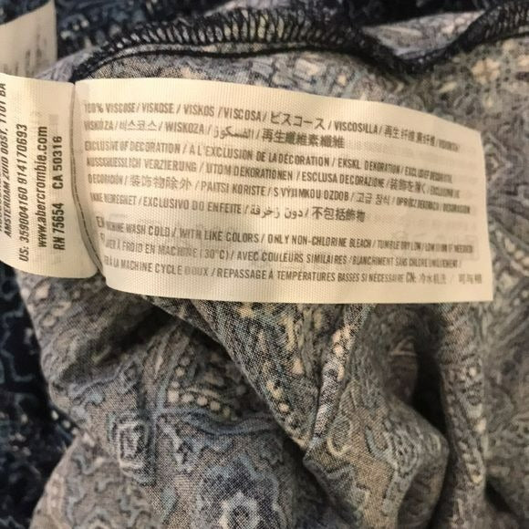 HOLLISTER Blue Printed V-Neck Romper Size S