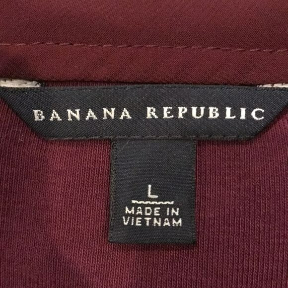 BANANA REPUBLIC Purple Scoop Neck Long Sleeve Shirt Size L