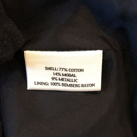EILEEN FISHER Black V-Neck Crinkle Design Sparkle Jacket