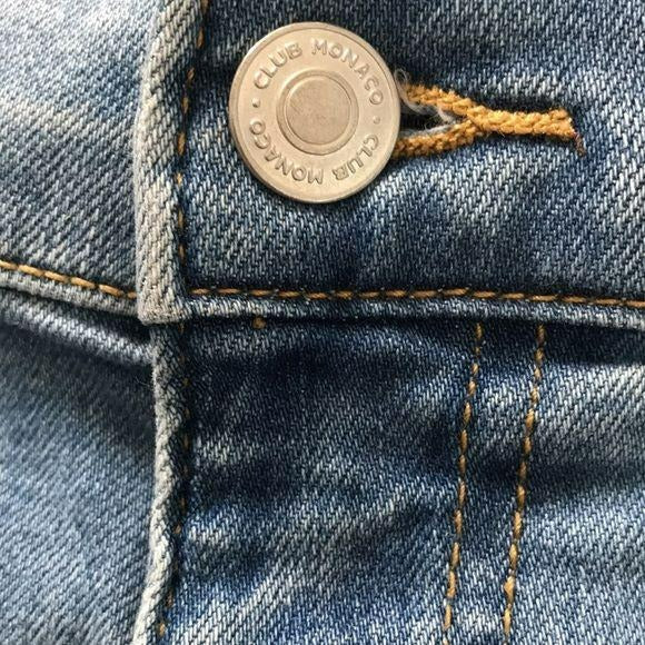CLUB MONACO Distressed Jean Short Size 2