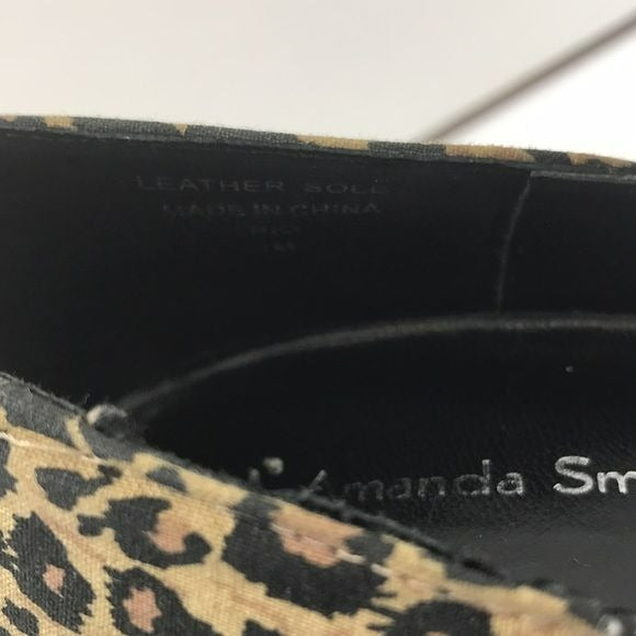 AMANDA SMITH Brown Black Animal Print Pointed Toe Heels Size 7M
