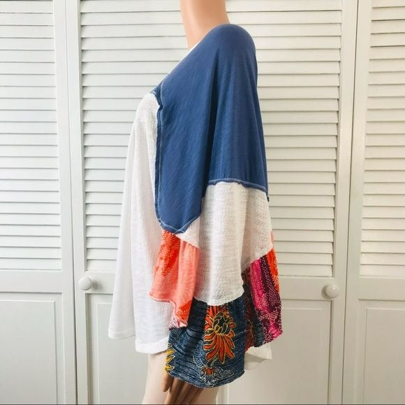 FREE PEOPLE Ivory Friday Fever Bohemian Dolmas Sleeve Shirt Size S