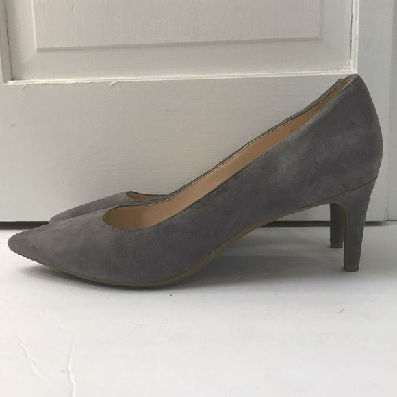 NINE WEST Gray Suede 9 Technology Pointed Toe Heels Size 8.5M