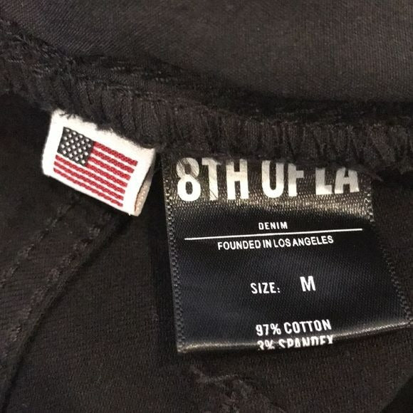 8TH OF LA Black Distressed Jeans Size M