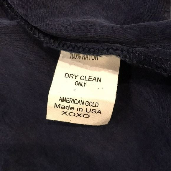 AMERICAN GOLD Blue Sude Button Down Shirt Size S