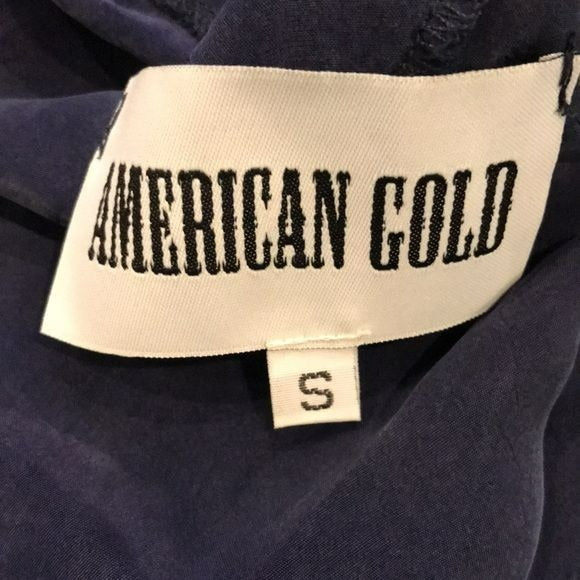AMERICAN GOLD Blue Sude Button Down Shirt Size S