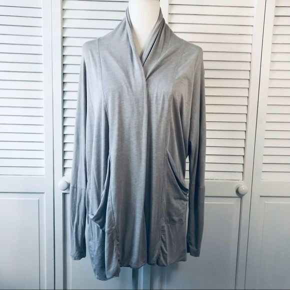 PRANA Gray Open Front Long Sleeve Cardigan Size S