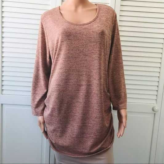 FADED GLORY Pink Black Lace Detail Shirt