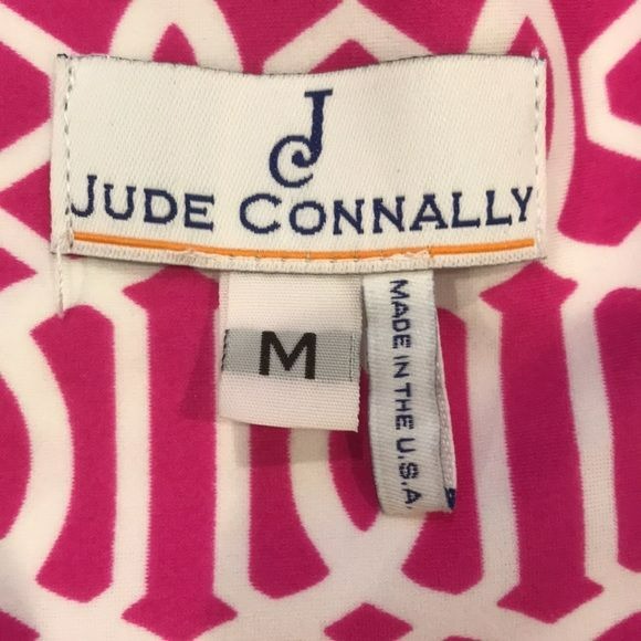 JUDE CONNALLY Pink White Geometric Pattern Sleeveless Dress Size M