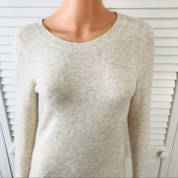 LOFT Cream Acrylic Blend Open Back Sweater Size XS