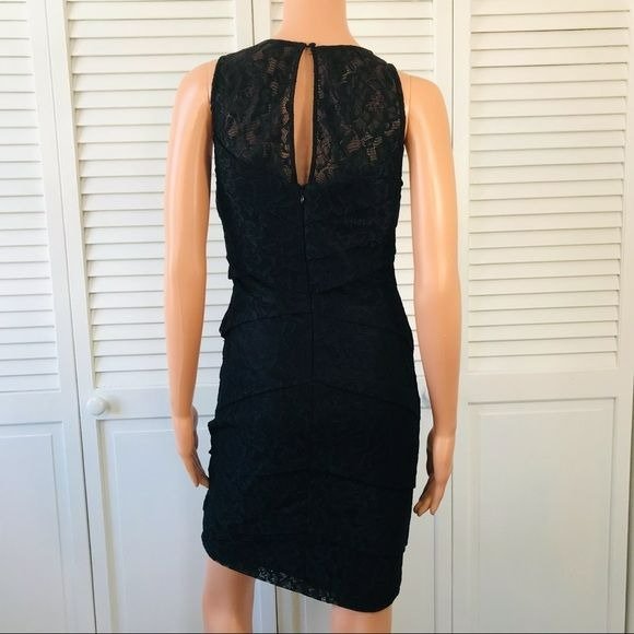 WHITE HOUSE BLACK MARKET Black Lace Sleeveless Dress