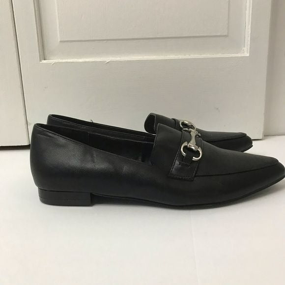 JUSTFAB Black Joyce Collapsible Back Loafer Size 6.5
