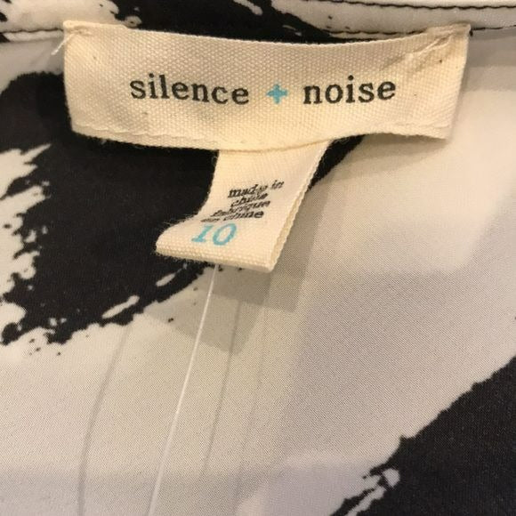 SLENCE + NOISE Black White Printed Sleeveless Dress Size 10 (new with tags)