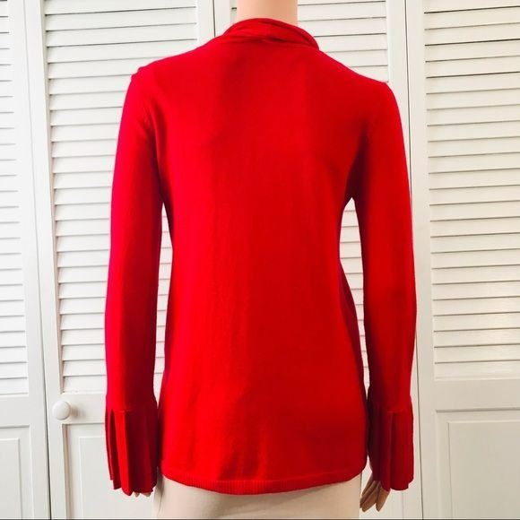 TALBOTS Red Open Front Long Sleeve Cardigan Sweater