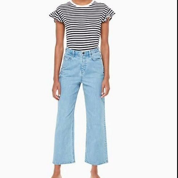 *NEW* KATE SPADE Blue Vintage Wide Leg Denim Jeans Size 28
