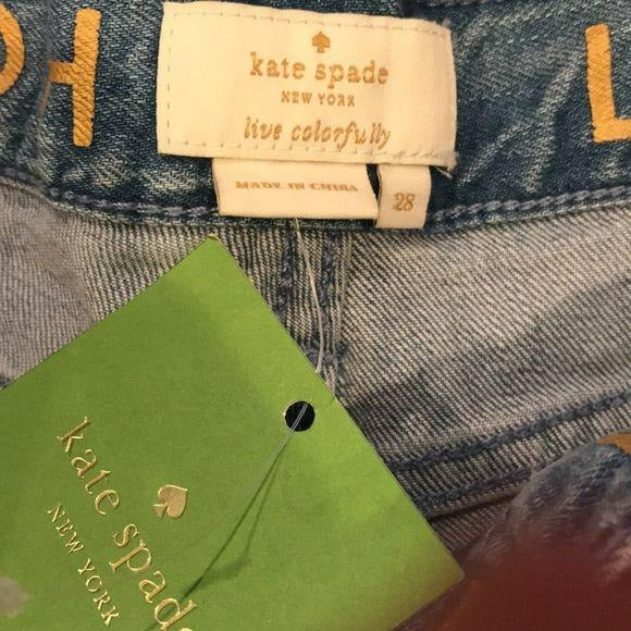 *NEW* KATE SPADE Blue Vintage Wide Leg Denim Jeans Size 28