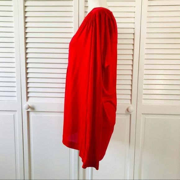 LAND’S END Red V-Neck Long Sleeve Shirt Size L