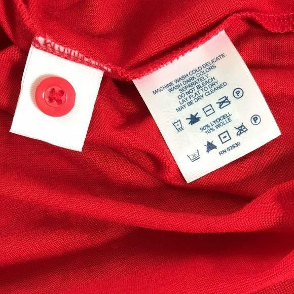 LAND’S END Red V-Neck Long Sleeve Shirt Size L