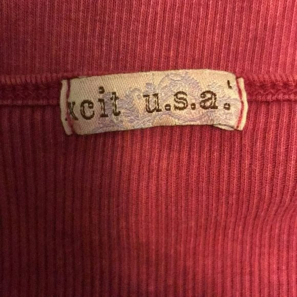 XCIT U.S.A. Dark Pink Embellished V-Neck Long Sleeve Shirt