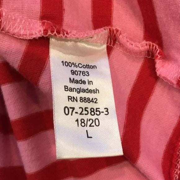 ELLOS Pink Red Striped Cotton Shirt