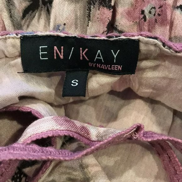 EN/KAY BY NAVLEEN Pink Spaghetti Strap Floral Sundress Size S