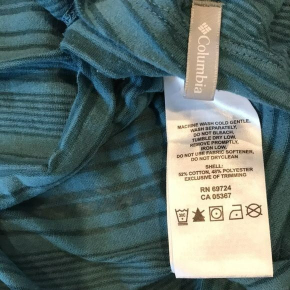 COLUMBIA Teal V-Neck Semi Sheer Lightweight Hoodie Size M