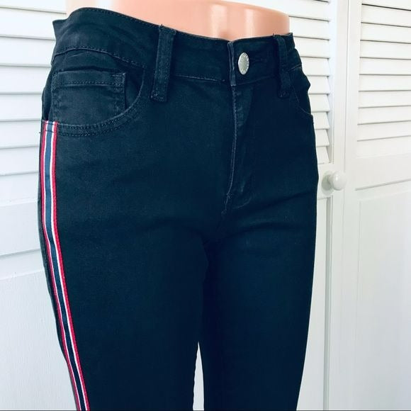 8TH OF LA Black Distressed Jeans Size M