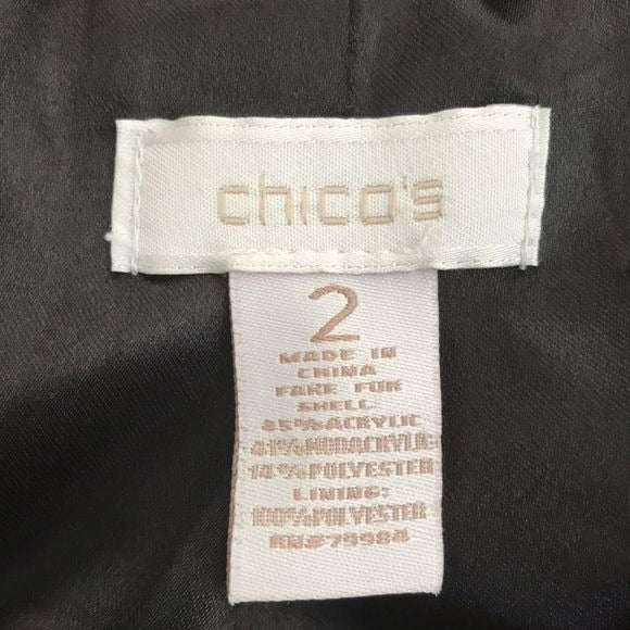 CHICO’S Tan Black Animal Print Vest Size L