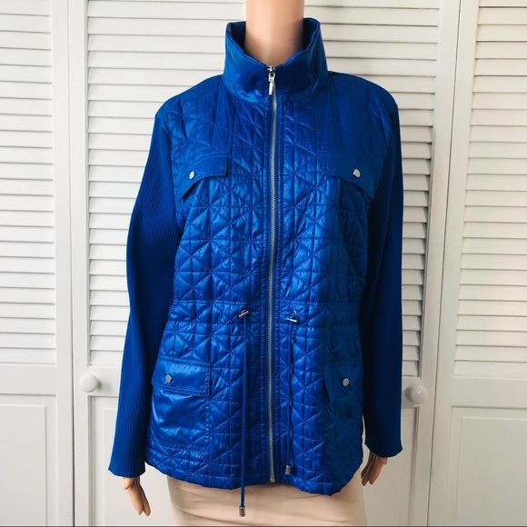 CHICO’S Royal Blue Lightweight Quilted Jacket Size XL