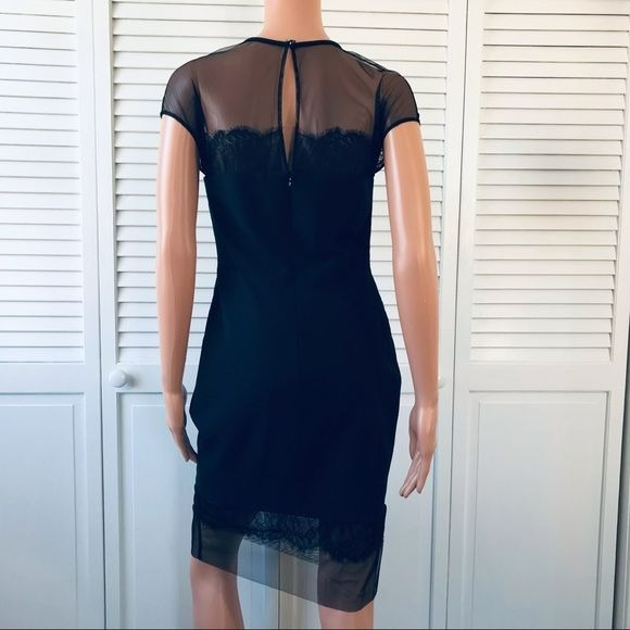 ETCETERA Black Mesh and Lace Sleeveless Dress Size 2