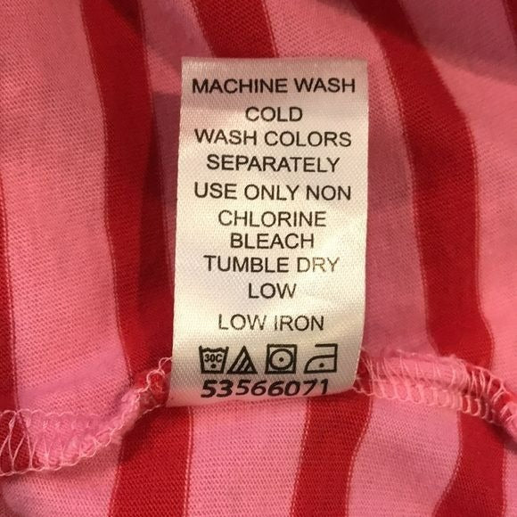 ELLOS Pink Red Striped Cotton Shirt