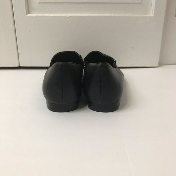 JUSTFAB Black Joyce Collapsible Back Loafer Size 6.5