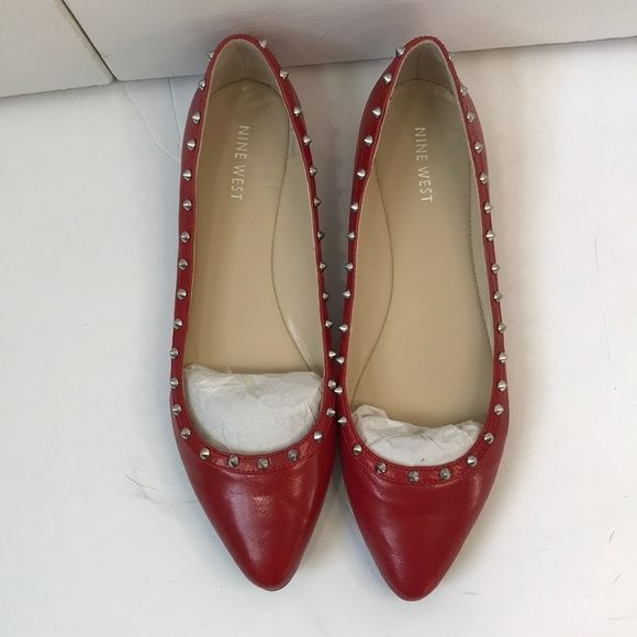 NINE WEST Red Raffi Flats Size 9M