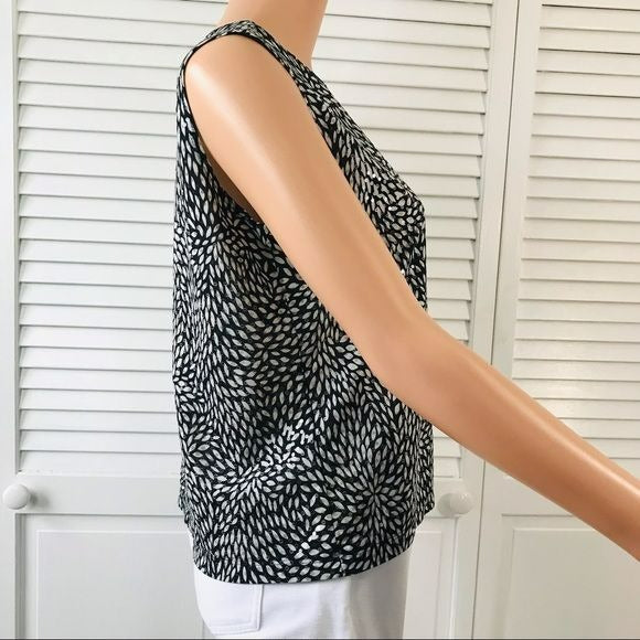CHICO’S DESIGN Black Sleeveless Sequin Shirt Size L