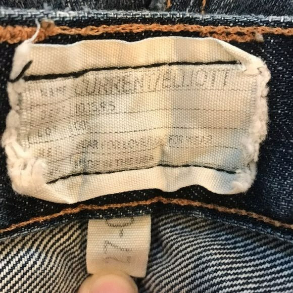 CURRENT/ELLIOT Blue Distressed Raw Hem Baggy Straight Leg Ankle Jeans Size 27