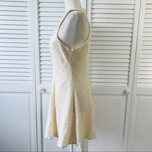 CITY TRIANGLES Ivory Lace Cotton Blend Sleeveless Dress Size 9