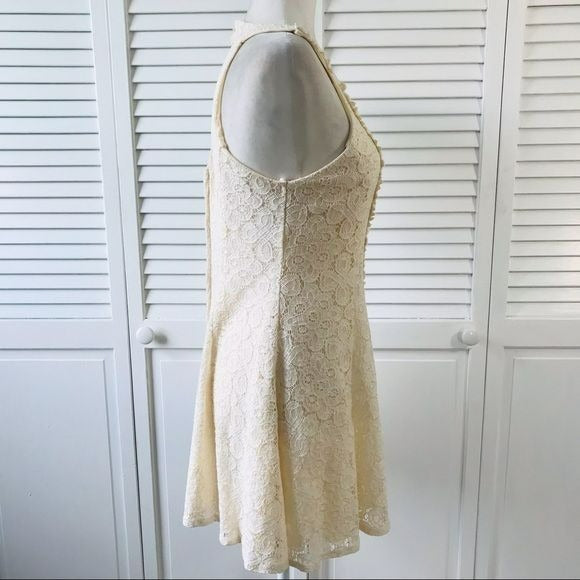 CITY TRIANGLES Ivory Lace Cotton Blend Sleeveless Dress Size 9