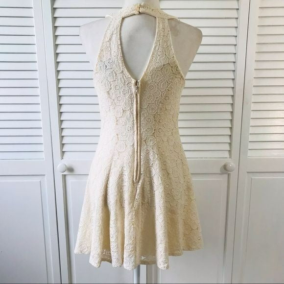 CITY TRIANGLES Ivory Lace Cotton Blend Sleeveless Dress Size 9