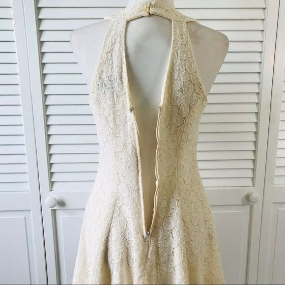 CITY TRIANGLES Ivory Lace Cotton Blend Sleeveless Dress Size 9