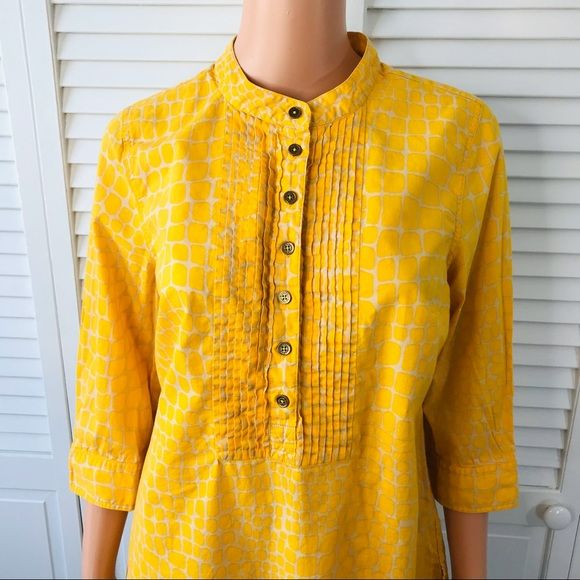 ISAAC MIZRAHI LIVE! Yellow Signature Animal Print Tunic Size M