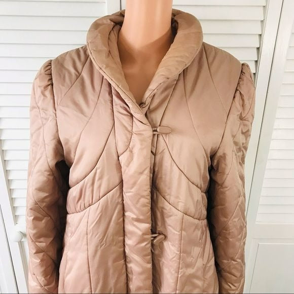 TAMARA Blush Pink Nylon Long Down Coat Size L