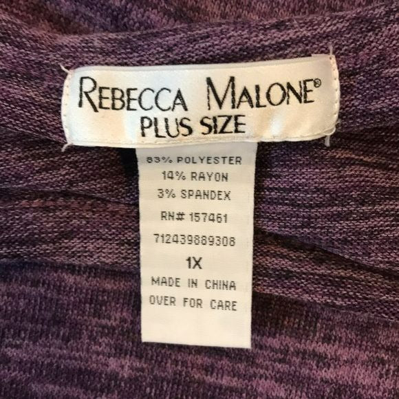 REBECCA MALONE Plus Size Purple Studded Sweater Size 1X